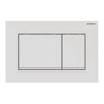 Pulsador serie Sigma30 de Geberit. Doble descarga: blanco mate lacado, revestimiento fácil de limpiar,